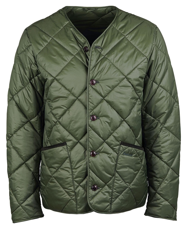 Men's Barbour Liddesdale Cardigan Quilted Jackets Olive | QNRV-70861