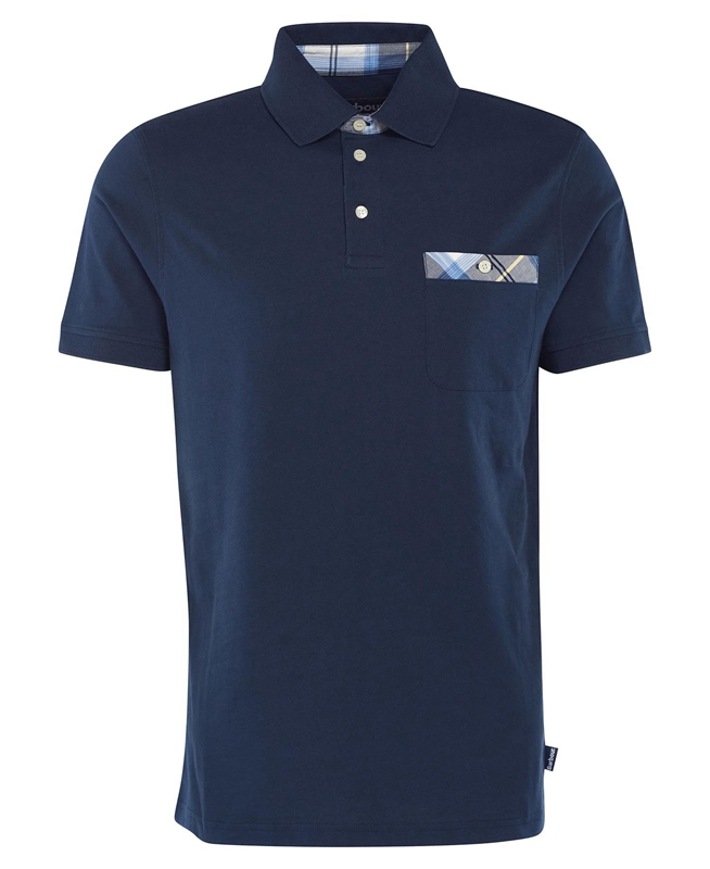 Men's Barbour Lirst Polo shirts Navy | FDAM-16507