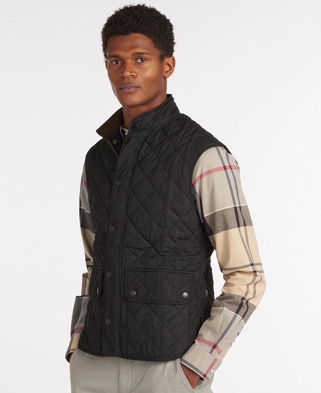 Men\'s Barbour Lowerdale Vest Black | CZTS-60147