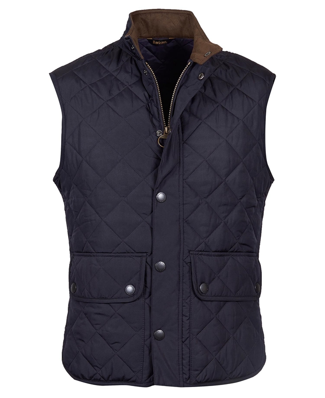 Men's Barbour Lowerdale Vest Navy | IKHT-10234