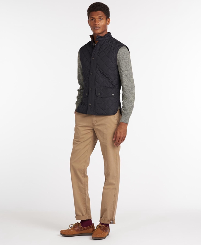 Men's Barbour Lowerdale Vest Navy | IKHT-10234