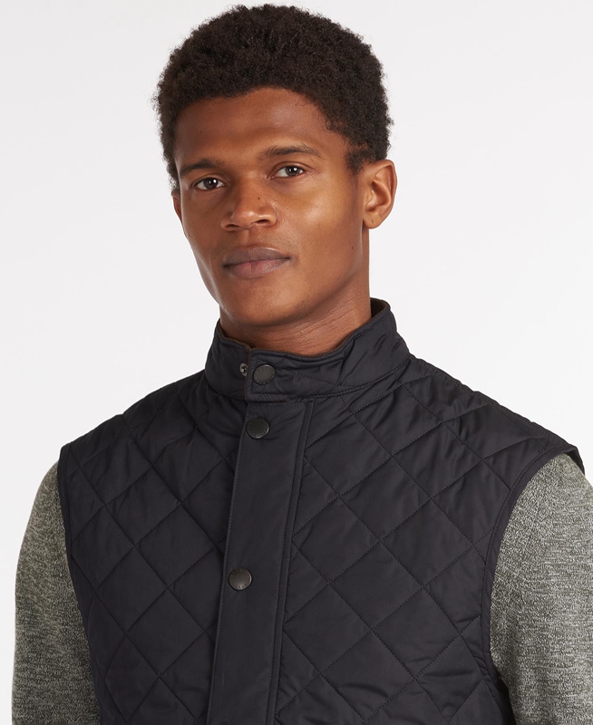 Men's Barbour Lowerdale Vest Navy | IKHT-10234