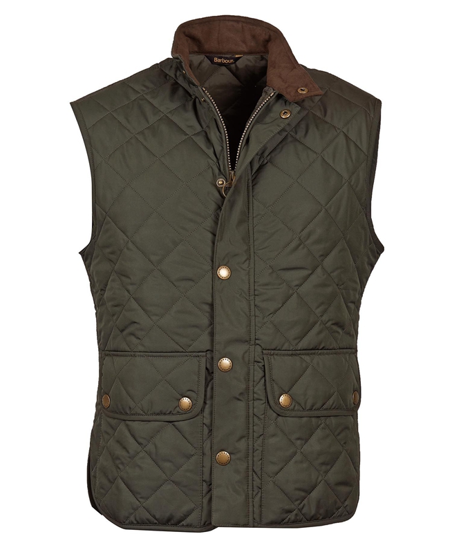 Men's Barbour Lowerdale Vest Olive | WYNM-85246