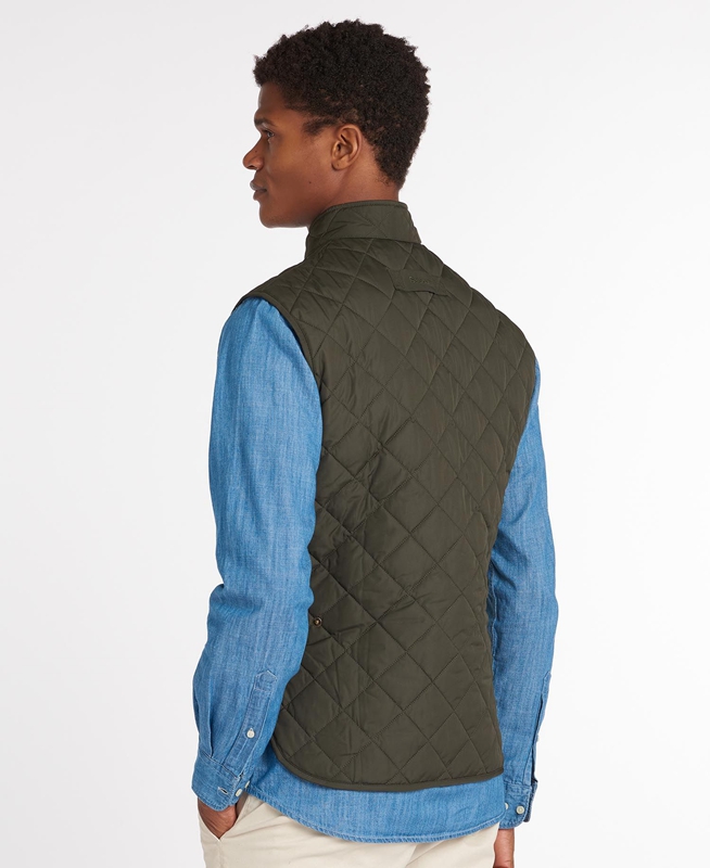 Men's Barbour Lowerdale Vest Olive | WYNM-85246