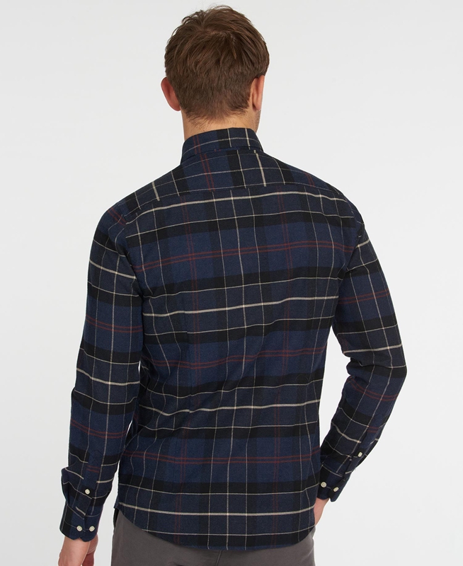 Men's Barbour Lutsleigh Shirts Navy | ICAO-98740