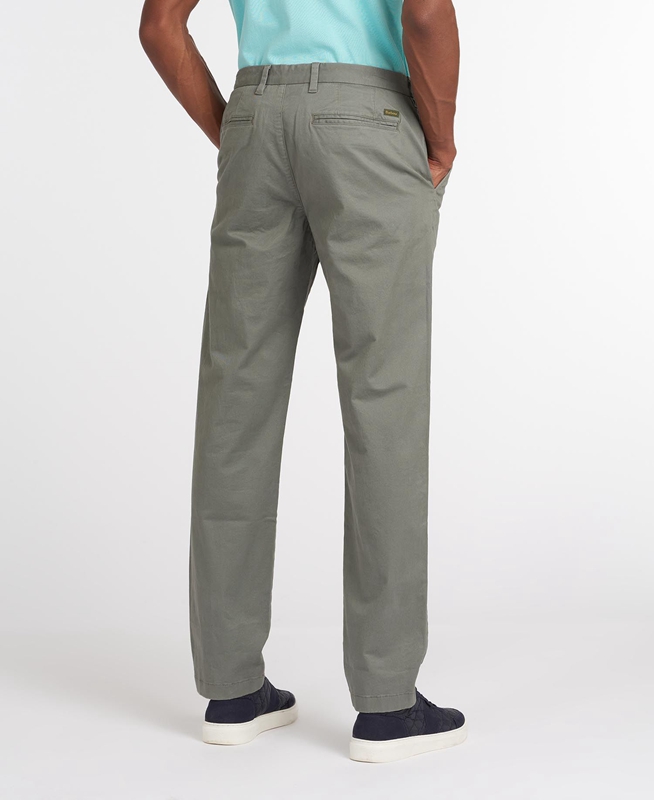 Men's Barbour Neuston Essential Chinos Pants Olive | ICGP-19405