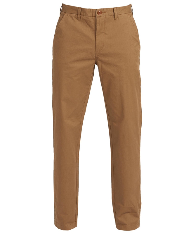 Men's Barbour Neuston Essential Chinos Pants Beige | OHEW-52684