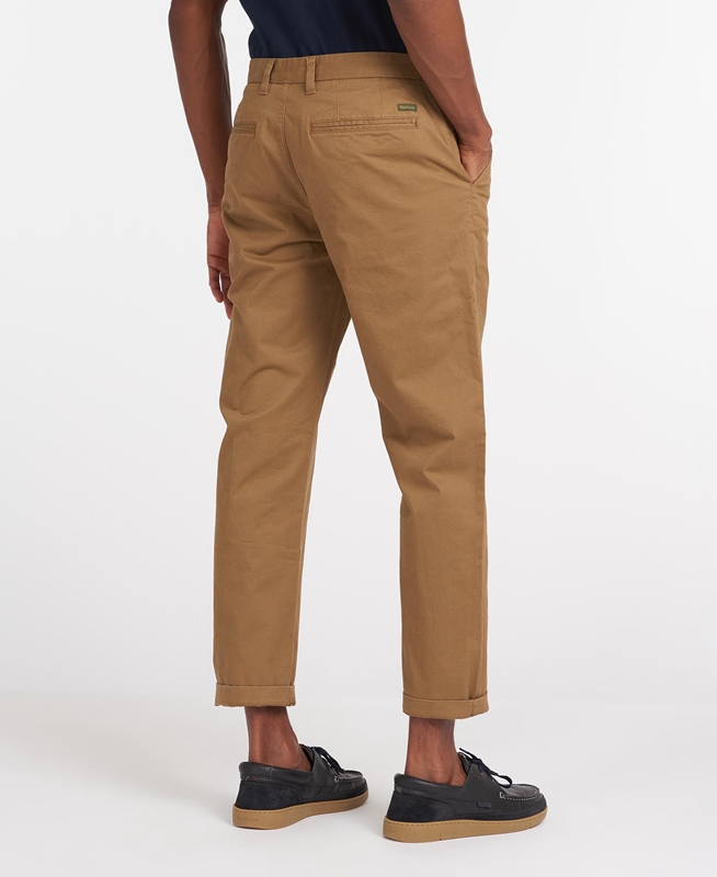 Men's Barbour Neuston Essential Chinos Pants Beige | OHEW-52684