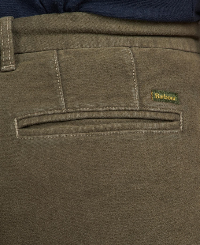 Men's Barbour Neuston Moleskin Trouser Pants Olive | KPFM-21845