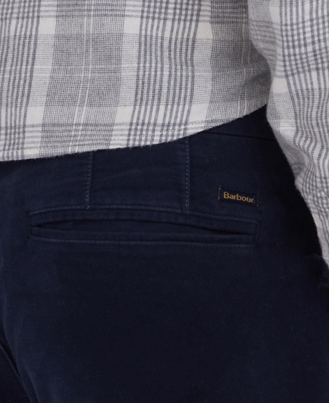 Men's Barbour Neuston Moleskin Trousers Pants Blue | HTSA-57639