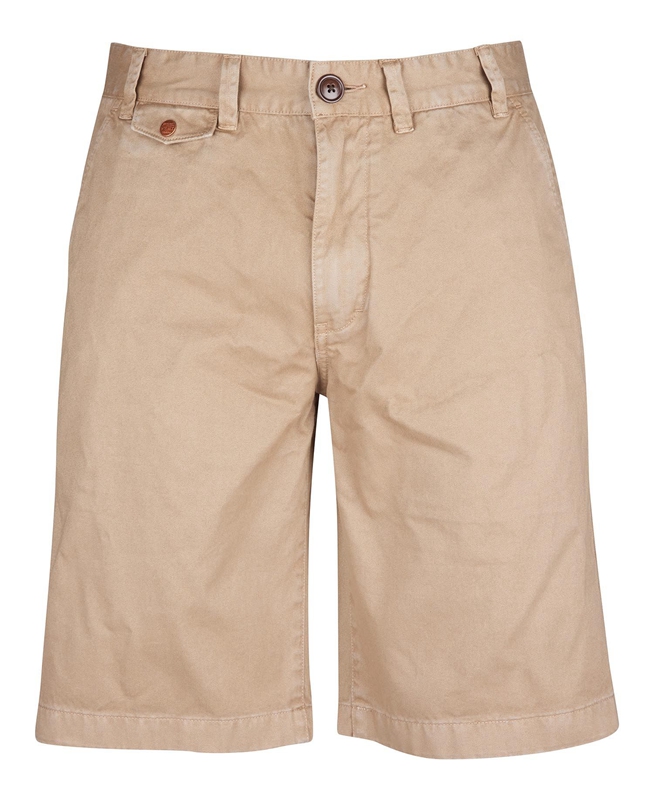 Men's Barbour Neuston Twill Pants Beige | NXGD-47826