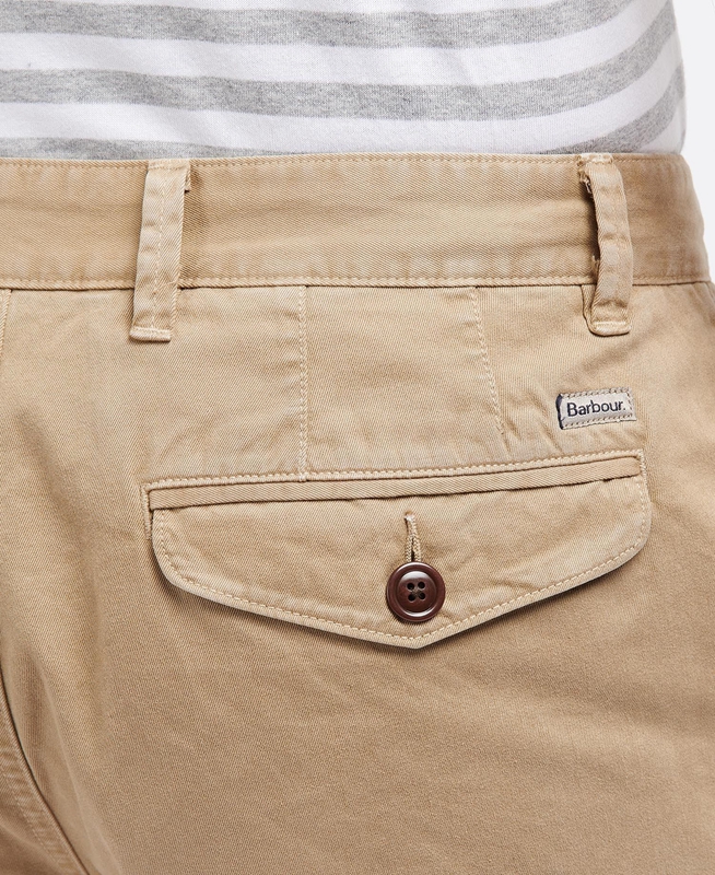 Men's Barbour Neuston Twill Pants Beige | NXGD-47826