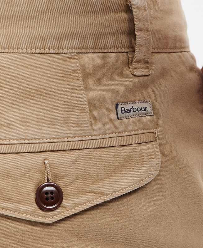 Men's Barbour Neuston Twill Pants Beige | NXGD-47826