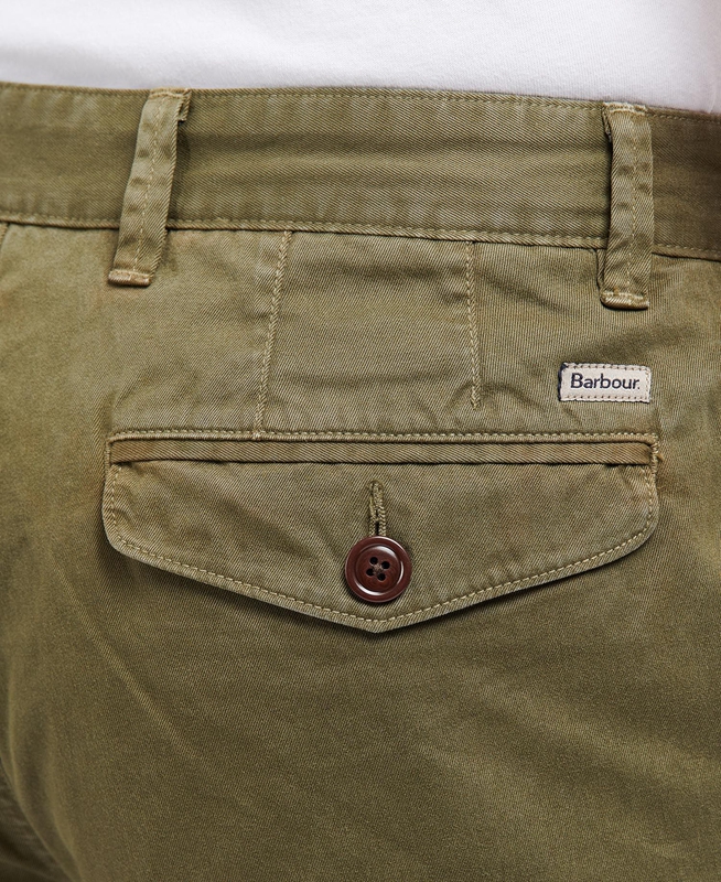 Men's Barbour Neuston Twill Pants Green | EJPI-15480