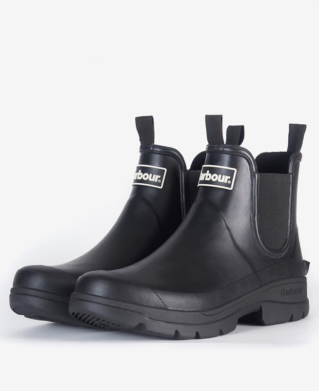 Men's Barbour Nimbus Boots Black | UXKG-75319