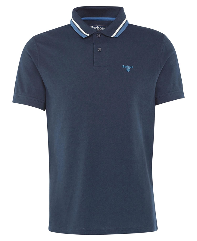 Men's Barbour Otterburn Polo shirts Navy | PMYU-28390