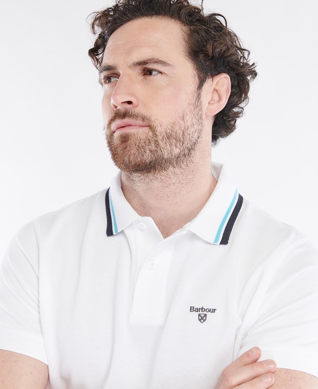 Men's Barbour Otterburn Polo shirts White | PMNW-20871