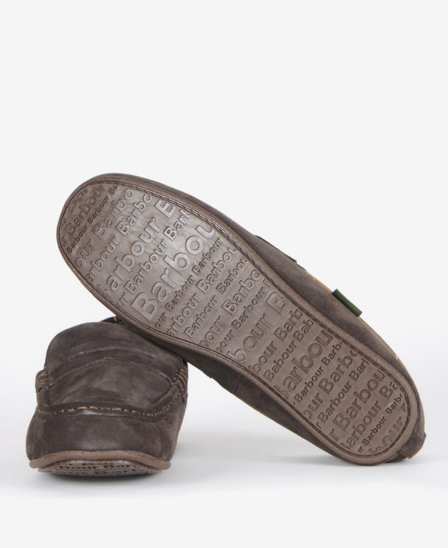 Men's Barbour Porterfield Slippers Brown | ZXEM-10253