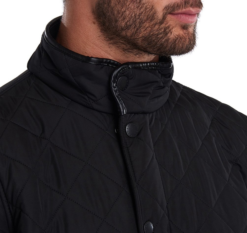 Men's Barbour Powell Quilted Jackets Black | KNXB-30712