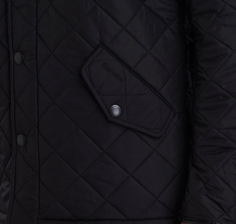 Men's Barbour Powell Quilted Jackets Black | KNXB-30712