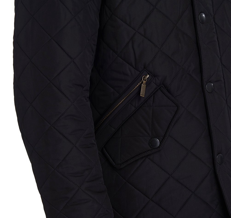 Men's Barbour Powell Quilted Jackets Black | KNXB-30712