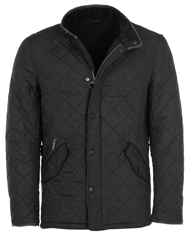 Men's Barbour Powell Quilted Jackets Black | KNXB-30712