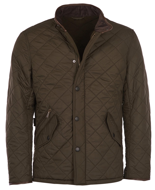 Men's Barbour Powell Quilted Jackets Olive | WNKA-61590