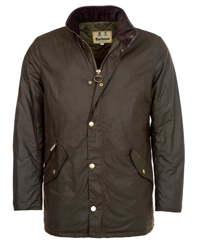 Men's Barbour Prestbury Waxed Jackets Olive | BKDE-60842