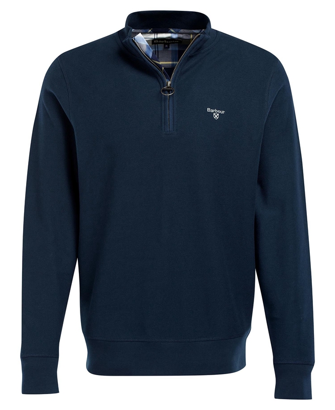 Men's Barbour Rigg Half Zip Sweatshirts Blue | SMXI-51976