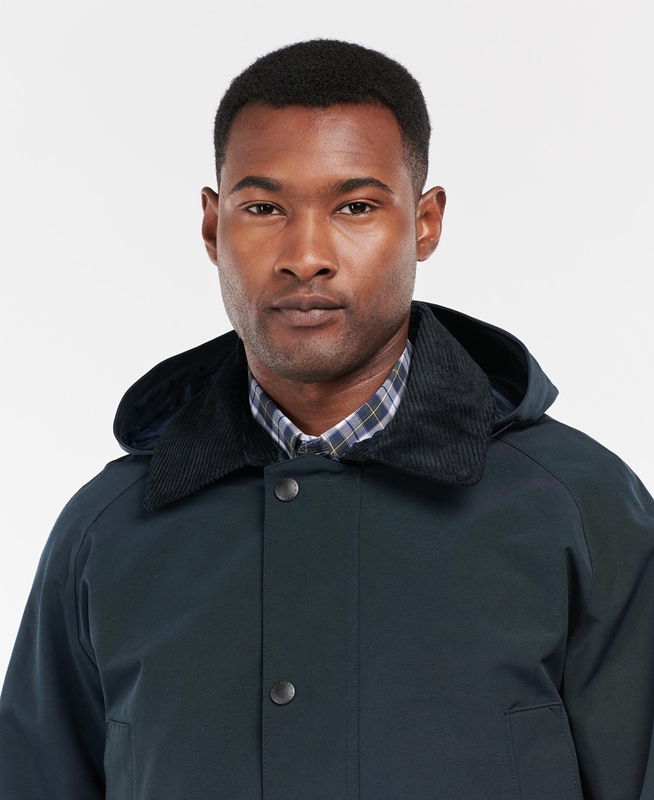 Men's Barbour Rokig Waterproof Jackets Navy | XIZE-31582