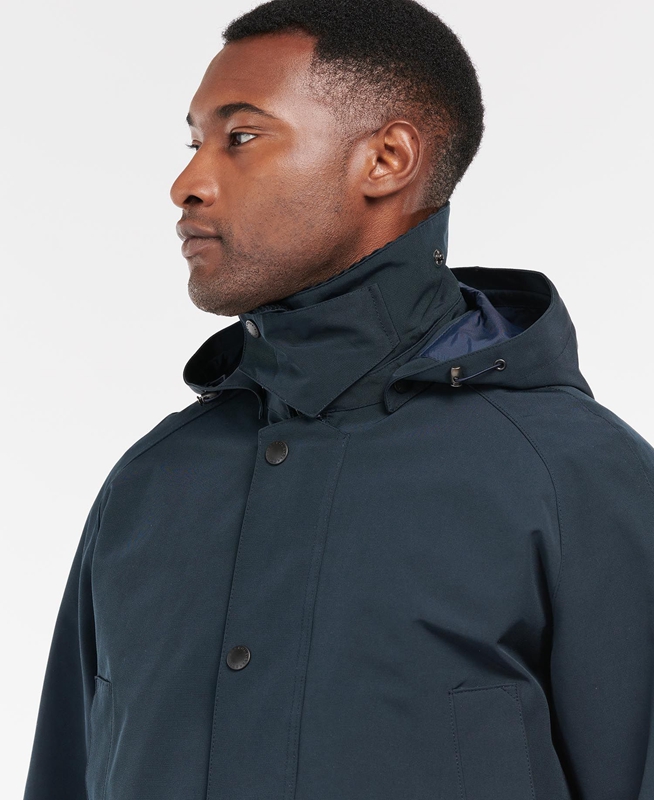 Men's Barbour Rokig Waterproof Jackets Navy | XIZE-31582