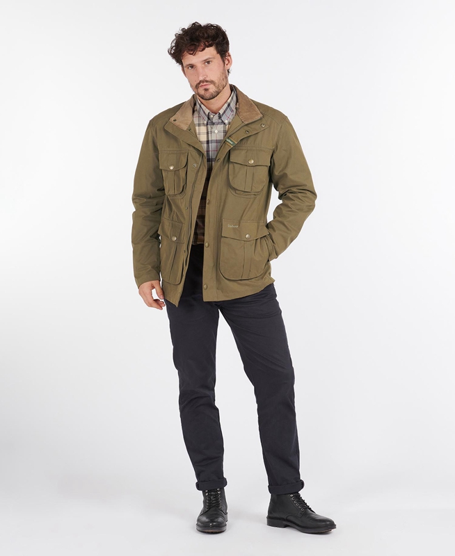 Men's Barbour Sanderling Casual Jackets Olive | XNZB-53120