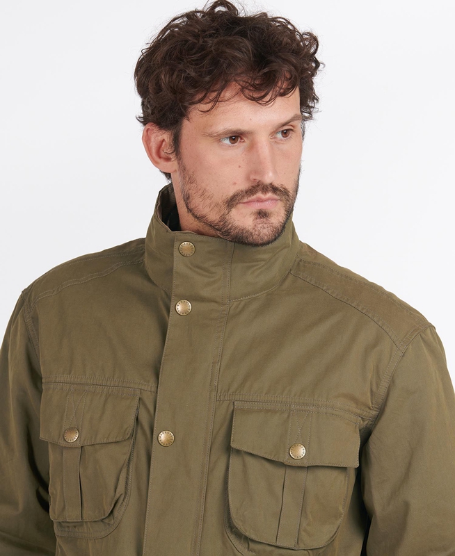 Men's Barbour Sanderling Casual Jackets Olive | XNZB-53120