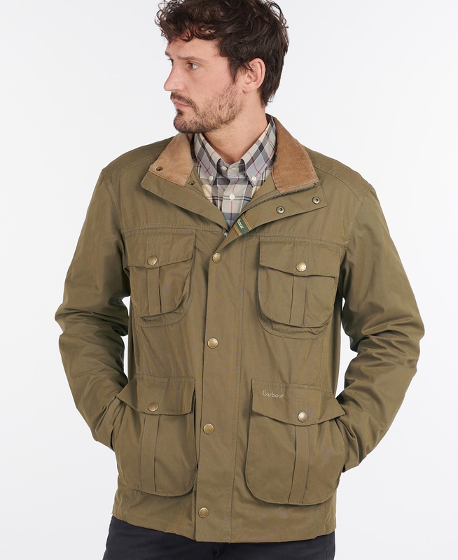 Men\'s Barbour Sanderling Casual Jackets Olive | XNZB-53120