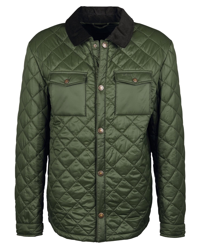 Men's Barbour Shirt Quilted Jackets Green | JEZB-49312