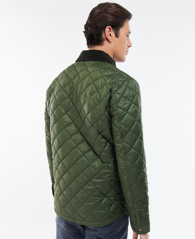 Men's Barbour Shirt Quilted Jackets Green | JEZB-49312