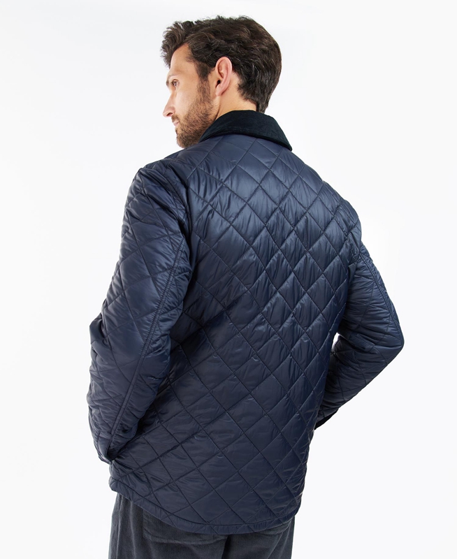 Men's Barbour Shirt Quilted Jackets Navy | CERG-73508