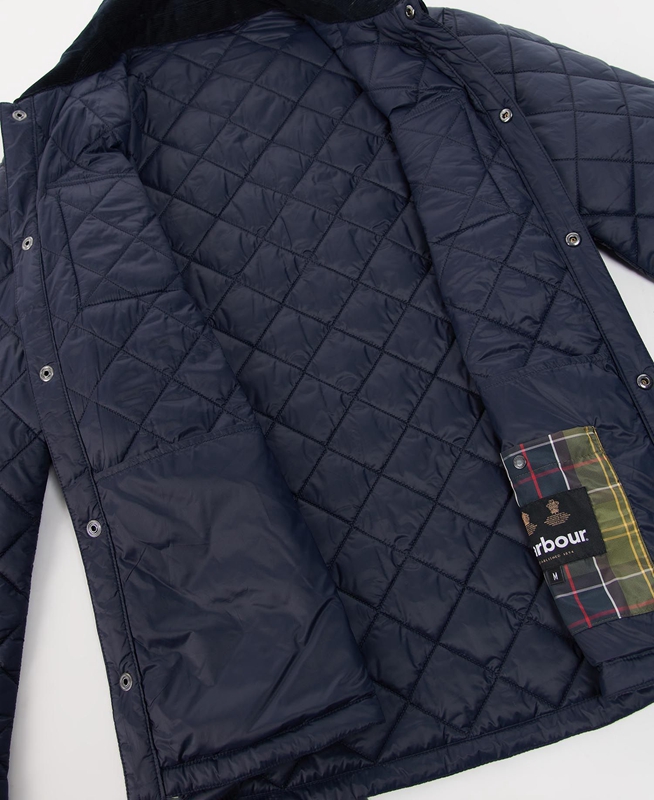 Men's Barbour Shirt Quilted Jackets Navy | CERG-73508