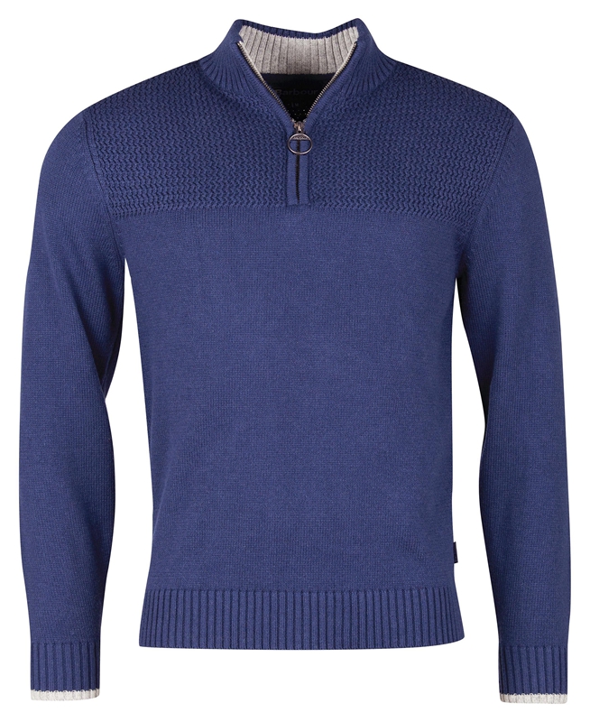 Men's Barbour Shoal Half Zip Sweaters Blue | CIVO-79526