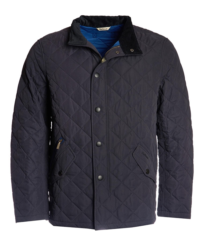 Men's Barbour Shoveler Quilted Jackets Navy | VAWM-13897