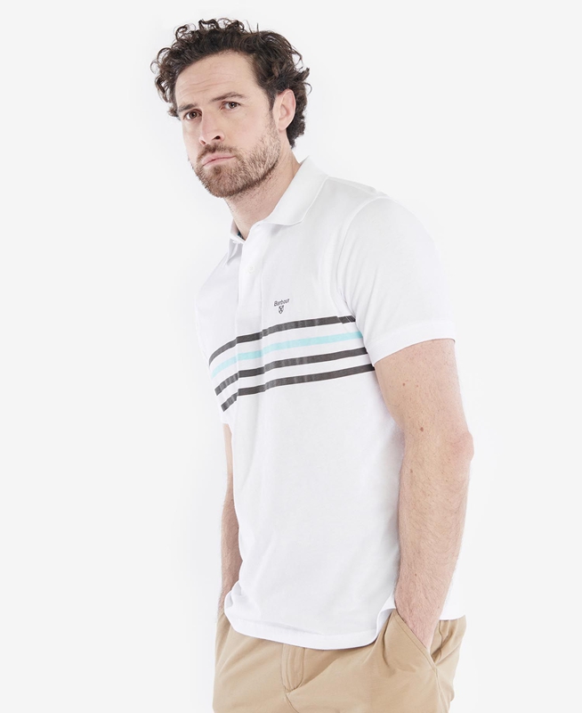 Men's Barbour Silsden Polo shirts White | LDZQ-34817