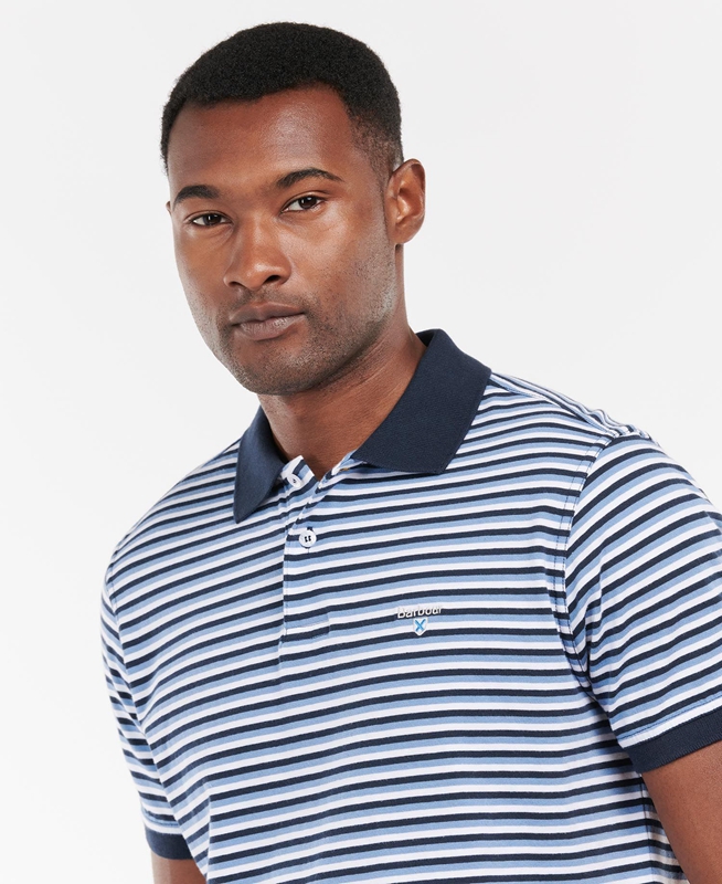 Men's Barbour Swinden Polo shirts Blue | PZNB-90562