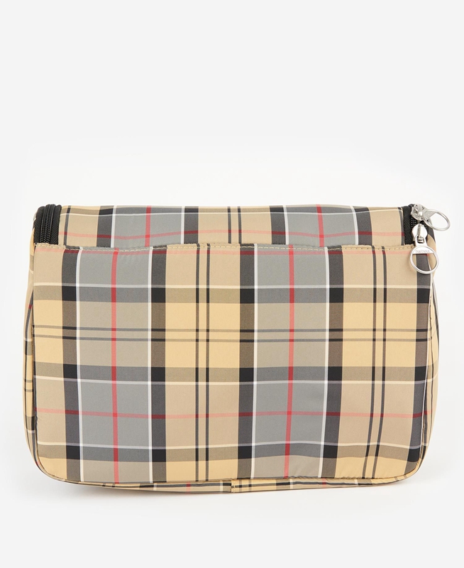 Men's Barbour Tartan Hanging Washbag Bags Beige | RXDY-50196