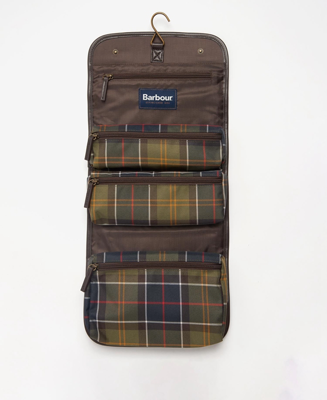 Men\'s Barbour Tartan Hanging Washbag Bags Multicolor | TLSP-59372