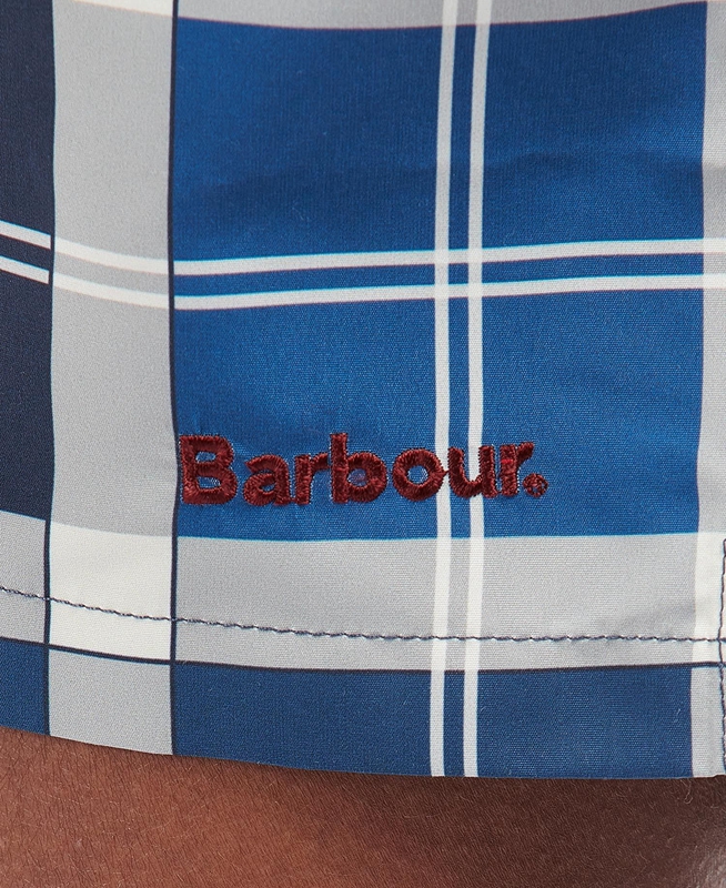 Men's Barbour Tartan Swim Pants Navy | LPRS-23905