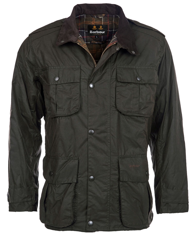 Men's Barbour Trooper Waxed Jackets Olive | WSNU-36904