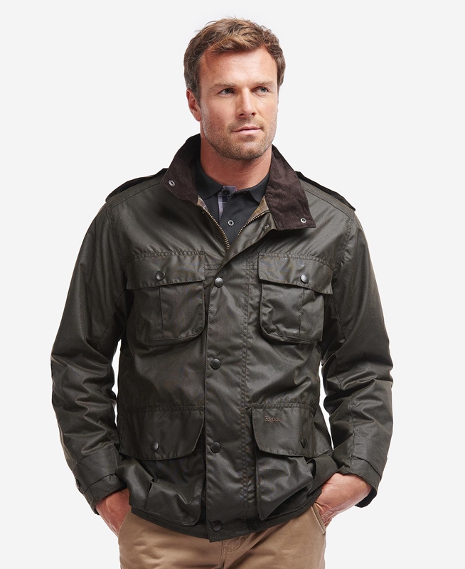 Men\'s Barbour Trooper Waxed Jackets Olive | WSNU-36904