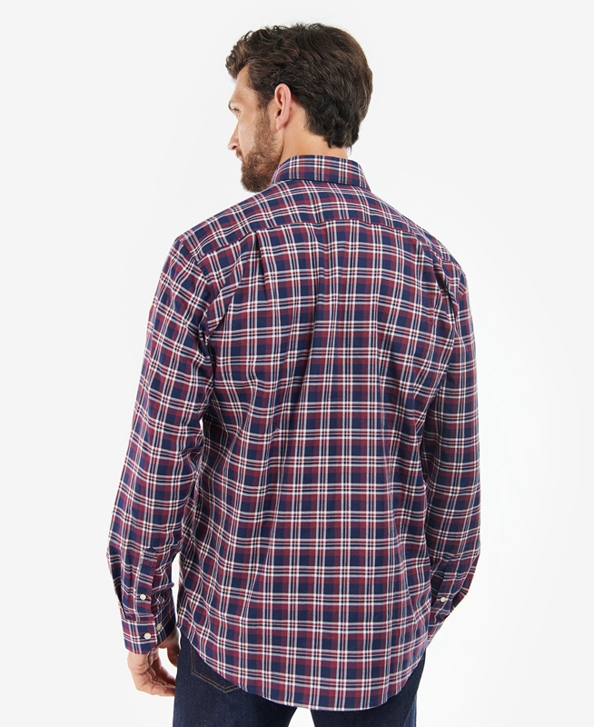 Men's Barbour Turville Regular Fit Shirts Blue | QAZH-57261