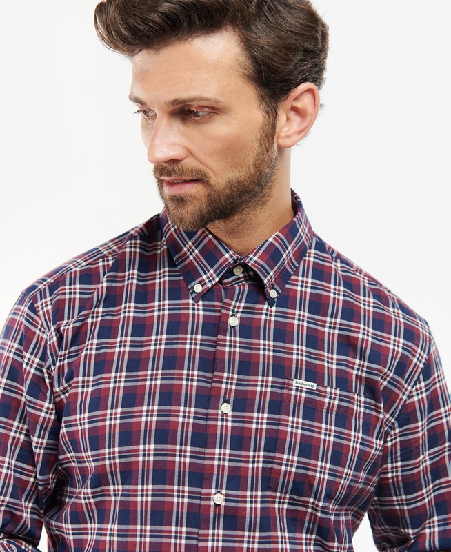 Men's Barbour Turville Regular Fit Shirts Blue | QAZH-57261