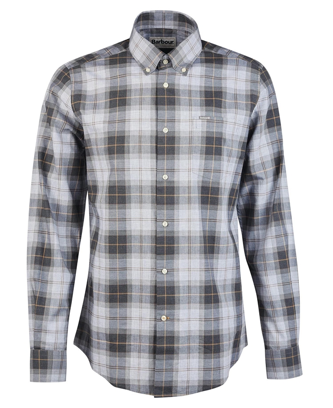 Men's Barbour Wetheram Tailored Shirts Grey | UYPW-73684